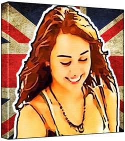 Miley Cyrus Pop Art tableau toile multicolore 30x30cm pour réveiller un mur blanc sans cadre