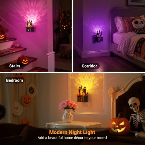 Image of JandCase Night Lights Plug into Wall,Halloween Castle & Church Night Light
