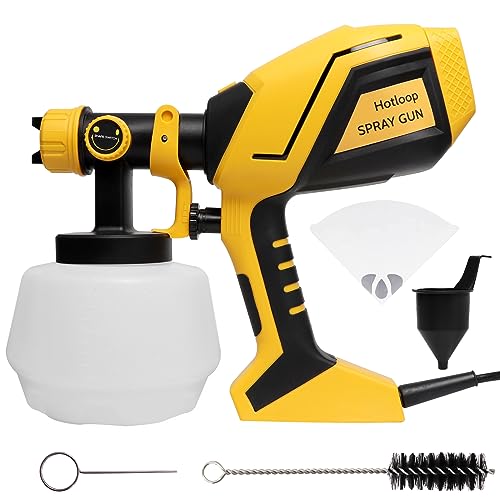 Hotloop Paint Sprayer, 600W HVLP Paint Spray Gun, 2 Nozzles and 3 Patterns, with 1200ml Container, Paint Gun for House Painting, Fence, Furniture, Garden Chairs, Doors etc.