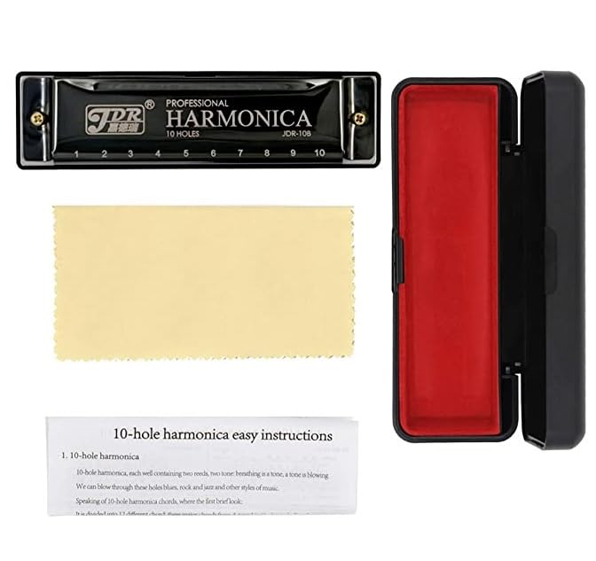 Image of KETOSTICS JDR MOUTH ORGAN /HARMONICA 10 HOLES (KEY OF C) SILVER FOR MUSIC LOVERS