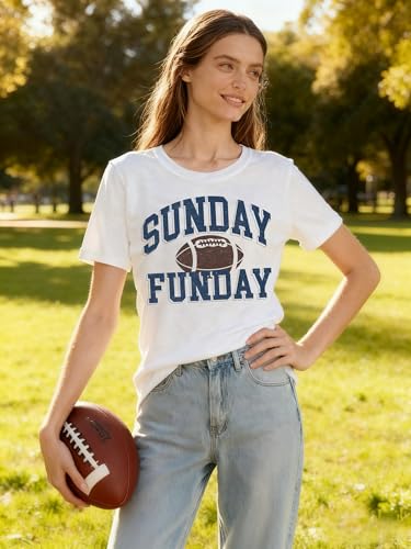 Image of Football Shirts for Women Game Day T Shirts Football Outfits