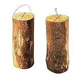 Schwedenfeuer Baumfackel 50 cm – Outdoor Fackel aus Holz für Garten...