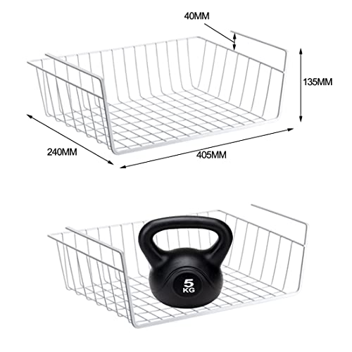 4 cesti sospesi in metallo, sotto l'armadio, in
