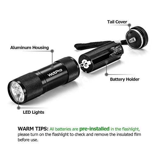 Wdtpro 6-Pack Small Flashlights With 18 Aaa Batteries - Super Bright 9-Led Flashlight Colors Assorted - Best Mini Gifts For Kids, Men, Women #TOP1