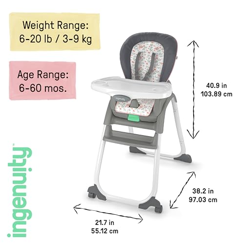 Ingenuity Full Course 6-in-1 High Chair - Baby to 5 Years Old, 6 Convertible Modes, 2 Dishwasher Safe Trays - Milly by Ingenuity - Image 2
