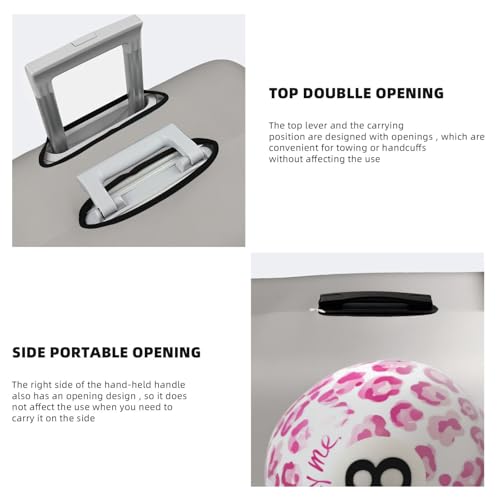 Billiard Ball With Pink Leopard Print Number 8 Elastic Travel Luggage Covers Dustproof Scratch-Resistant Suitcase Protector Fit 22-24 Inch3