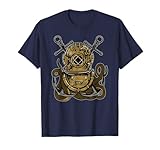 Steampunk Nautical Deep Sea Diver Helmet Anchor Octopus T-Shirt