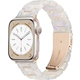 Melyis Cinturino in resina per Apple Watch da 45 mm, 44 mm, 42 mm, 49 mm, adatto per cinturini Apple Watch da donna, cinturini per Apple Watch serie 9, SE 8, 7, 6, 5, 4, 3, Ultra2, 1, bianco