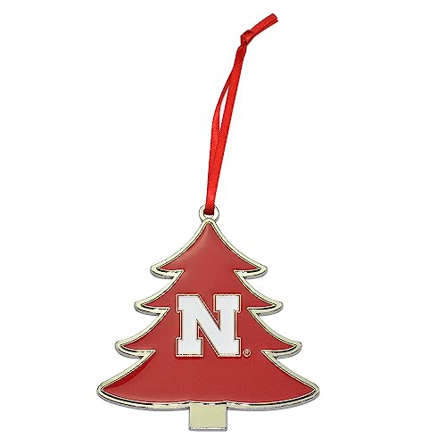 Nebraska Cornhuskers Tree Shaped Metal Christmas Ornament