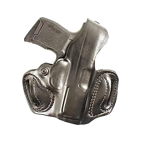 DeSantis Thumb Break Mini Slide Holster - Leather OWB Holster, Fits the SIG Sauer P365, P365 XL RomeoZero, P365 XL, P365 SAS - Right Hand Draw, Black Cover