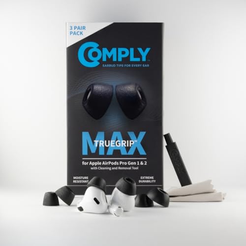 Embouts premium Comply TrueGrip Max en mousse pour écouteurs AirPods Pro