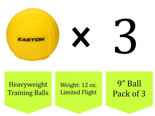 Easton | Heavyweight Weighted Training Balls | 3 Pack | 12 Oz. | Baseball #TOP1
