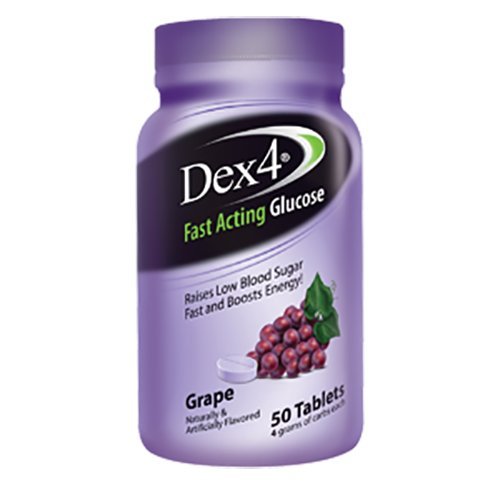 Dex4 Glucose Tablets, Grape, 50 Count