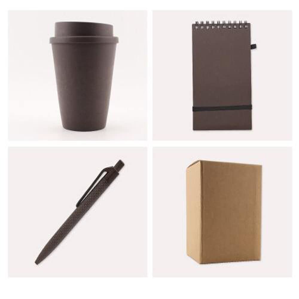 Tezkar Office Coffee Set made from Coffee Material cup, notepad & pen