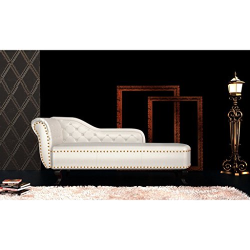 Festnight Canapé Méridien "Chesterfield" Capitonné Blanc Crème