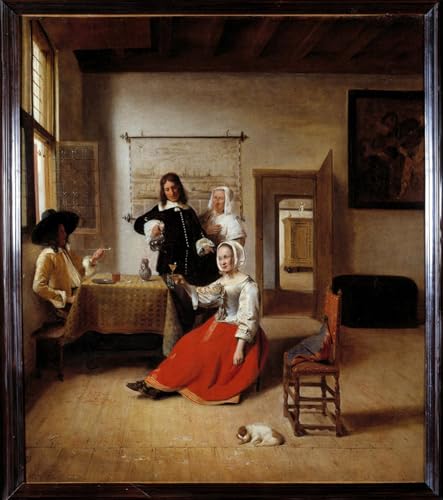 Póster de lienzo il bevitore Pieter De Hooch para cubrir paredes vacías grandes
