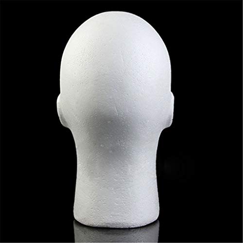Powerfulline Male Mannequin Styrofoam Foam Manikin Head Model Wig Glasses Hat Display Stand (White) #TOP3