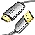 WARRKY 4K DisplayPort to HDMI Cable [UHD, Metal Case, Nylon Cable] 6FT Unidirectional Display Port 1.2 Source to HDMI 1.4 Screen, DP to HDMI Compatible for Computer, NVIDIA, AMD, Dell, Lenovo, Monitor