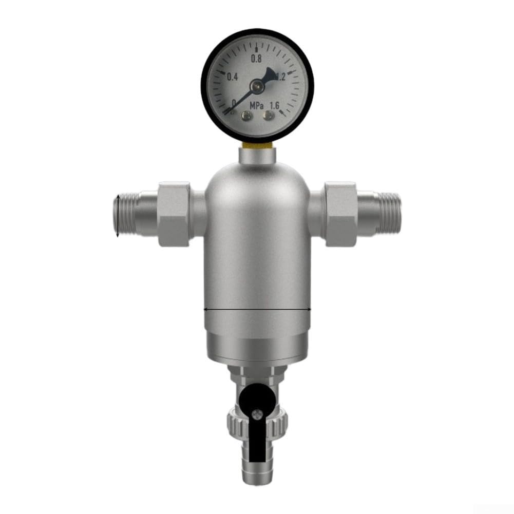 Filtro dell'acqua magnetico per apparecchiature HVAC, compatibile con caldaie a parete, alloggiamento in ottone in plastica argentata, rimuove le impurità magnetiche, uso dell'acqua non corrosivo, 0,5