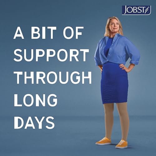 Image of JOBST Relief Knee High Graduated Compression Socks 20-30mmHg - Comfortable Unisex Design with Silicone Dot Band - Closed Toe, Black, Medium