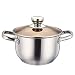 Pentola per il latte portatile in acciaio inossidabile con coperchio Pentola per zuppa antiaderente resistente all'induzione Pentola per il latte Pentola per il tè Padella per il tè Casseruola in ghi