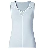 Marca: Odlo Odlo Suw Top Natural + X-Light - Camiseta de Tirantes para Mujer, Mujer, Camiseta de Tirantes para Mujer, 110011, Blanco Mezclado, Extra-Small