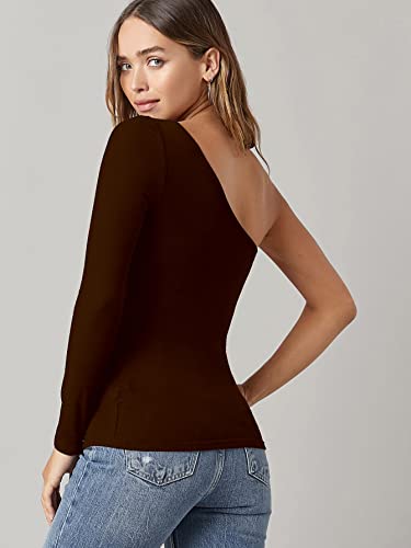 Image of Aahwan Solid One Shoulder Fitted Top for Women's & Girl's