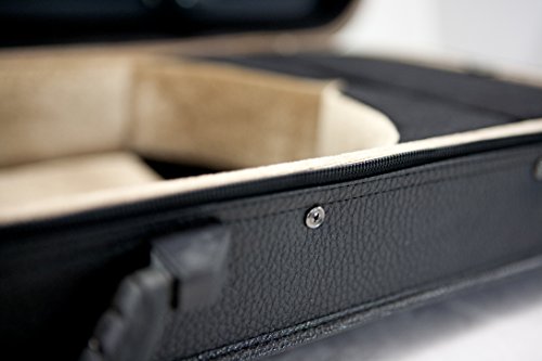Sky Ptvncw01 Premium 4/4 Full Size Oblong Violin Case, Solid Wood Imitation Leather, Black/Khaki #TOP4