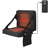 Nice C Heated Stadium Seat With Battery, Heated Seat Cushion, Heated Bleacher Seat, Arena Seat with Back, Foldable and Lightweight, Thick Padded with Carry Handle, Power Bank Included (1 pack Heated)
