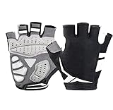 NESPIQ Guantes De Bicicleta De Montaña Almohadilla De Gel Antideslizante Peso Ligero Transpirable MTB Guantes Bicicleta Medio Dedo Guante(White,Large)