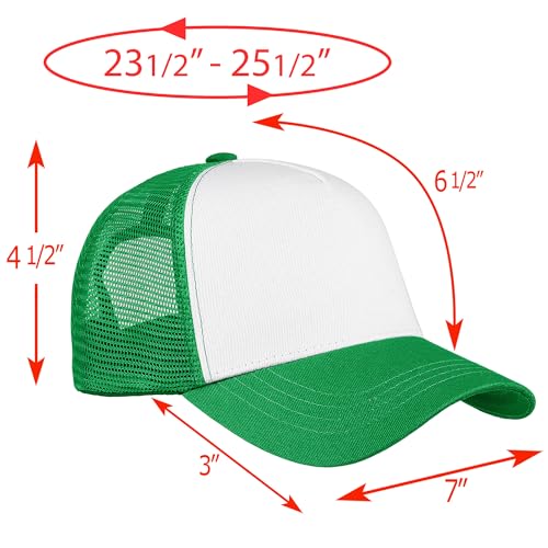 Image of Falari 5-Panel Mesh Baseball Cap, Trucker Hat, Structured Plain Design, Cotton, Adjustable Size