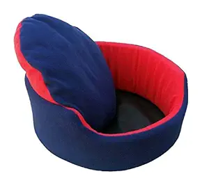 Fluffys Luxurious Soft Red-Blue Dog/Cat Bed Both Side(Export Quality) (S)