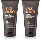Piz Buin Tan & Protect Tan Intensyfying Sun Lotion (1x150 ml),protector solar no graso (Paquete de 2)