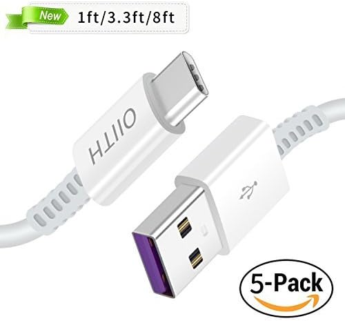 USB Type C Cable, 5Pack 3Ft USB A to USB C Charger Cable, Fast Charging Cord Compatible for Samsung Galaxy S9 Note 9 8 S8 S10 Plus, Google Pixel XL 3, LG G7 thinQ V20, Moto Z, Z3(1)