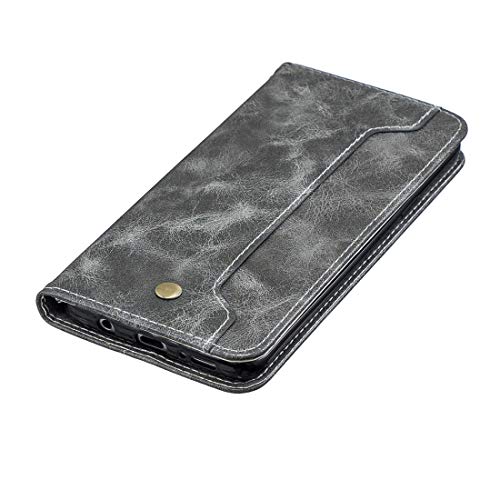 Capook com suporte, compartimentos para cartão e carteira (cinza), para Galaxy S9+ cobre fivela napa