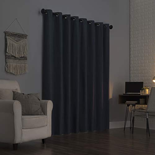 Sun Zero Columbia 2-Pack Thermal Energy Saving 100% Blackout Grommet Curtain Panel Pair, 50" x 95", Navy Blue - Image 2