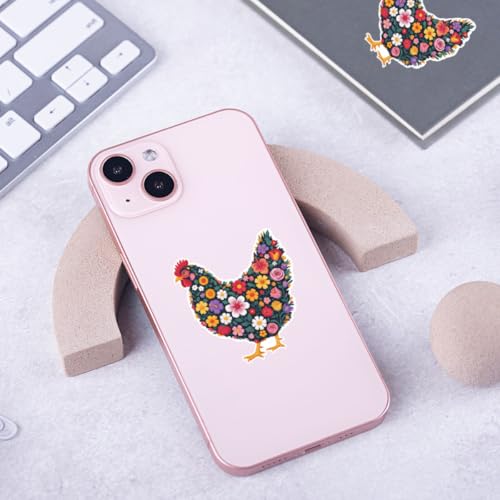 Decora tu gallinero aburrido con calcomanías florales de pollo de vinilo 8