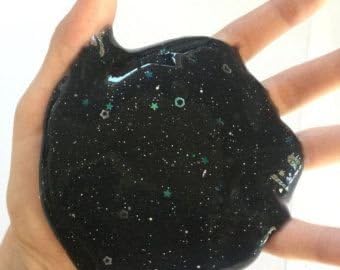 JULIANA Glittery Fluffy Stretchy Putty Slime for Kids Black Color (150 gm,Free Slime Activator and Glitter)