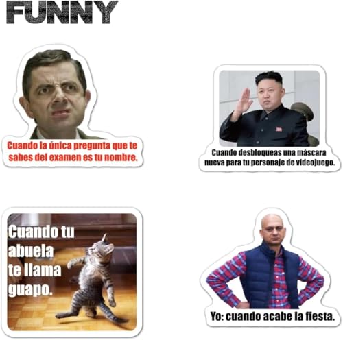 Image of Spanish Funny Meme Stickers for Students,Teens, Adults & Teachers | Trendy Vinyl Decals for Laptops, iPhones, Water Bottles & Computers