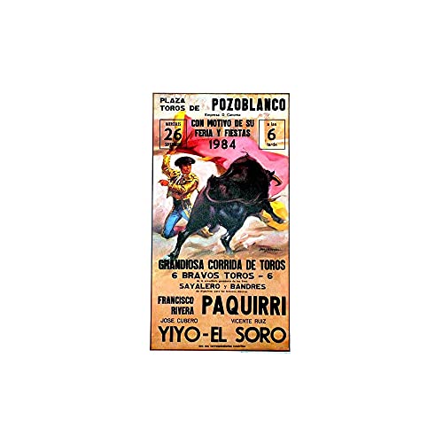 Cartel, poster o afiche taurino 'Mitos Pozoblanco' Medida 97 cm x 53 cm - (corrida de la muerte de Paquirri), papel de 80 gms. Se envía en tubo de cartón rígido