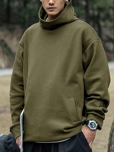 Image of Noble Monk Men's Baggy Fit Sweatshirt | Drop Shoulder Oversized Sweatshirt | Long Sleeve Zip with Collared Sweatshirts for Men's