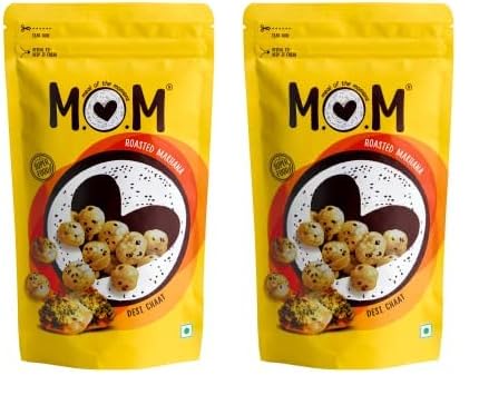 Image of MOM - Meal of the Moment, Roasted Desi Chaat Makhana, 52g | Gluten Free | Anti Oxidants | MSG Free | Zero Trans Fat | No added Preservatives and No Artificial Flavours | No Onion No Garlic (Pack of 2)