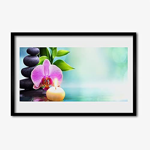Affiche encadrée 60x40 cm nature orchidée cadre mdf salon