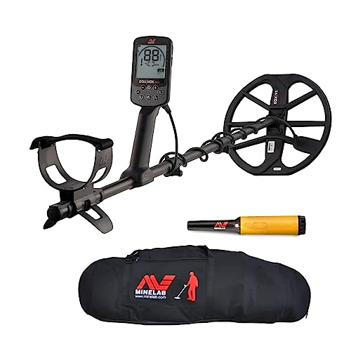 Minelab Equinox 900 Waterproof Metal Detector Bundle with Case and Pro-Find 35 Pinpointer (Yellow-Black) (3 Items)
