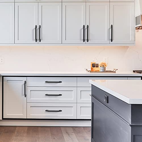 Amerdeco 6 Pack Matte Black Cabinet Pulls 5 Inch(128Mm) Hole Centers Kitchen Cabinet Handles Hardware Kitchen Handles For Cabinets Cupboard Handles Drawer Pulls Zh0029 #TOP5
