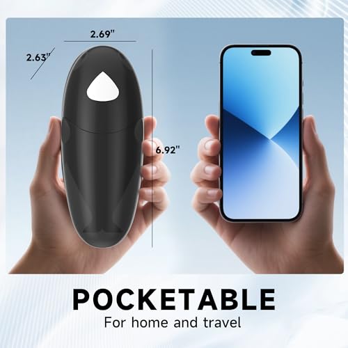 ROLWAY Can Opener, Easy Control Electric Can Opener with Non-Slip Design, Safe and Efficient Can Opener for Seniors, Smooth Edge, Hands Free for Home or Travel, Black — view 4