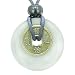 Lucky Coin Evil Eye Protection Powers Amulet White Snowflake Quartz 30mm Donut Pendant Necklace
