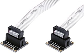 Treadax 2 pezzi JTAG Breakout Board Adapter Converter SWD Breakout Jtag Debug Board con 2 file 1,27 mm Passo 10 pin Connettore IDC femmina a femmina Cavo jumper 200 mm per J-Link