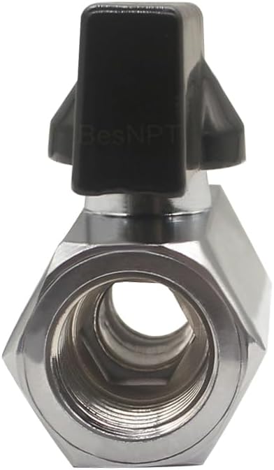 2Pcs Mini Ball Valve 3/8" FNPT x 3/8" FNPT Shut Off Valve | for Water Fuel Air Brass Chrome Plating Corrosion Resistant Prevent Leaks and Backflow Easy to Inatall