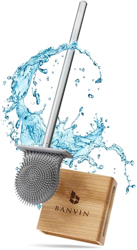 BANVIN® Klobürste Silikon - Fortschrittliche Toilettenbürste smart & nachhaltig konzipierte WC Bürste für effizientes Reinigen & höhere Nutzungsdauer + Toilettenbürstenhalter & Wandmontage ohne Bohren BANVIN® Klobürste Silikon - Fortschrittliche Toilettenbürste smart & nachhaltig konzipierte WC Bürste für effizientes Reinigen & höhere Nutzungsdauer + Toilettenbürstenhalter & Wandmontage ohne Bohren